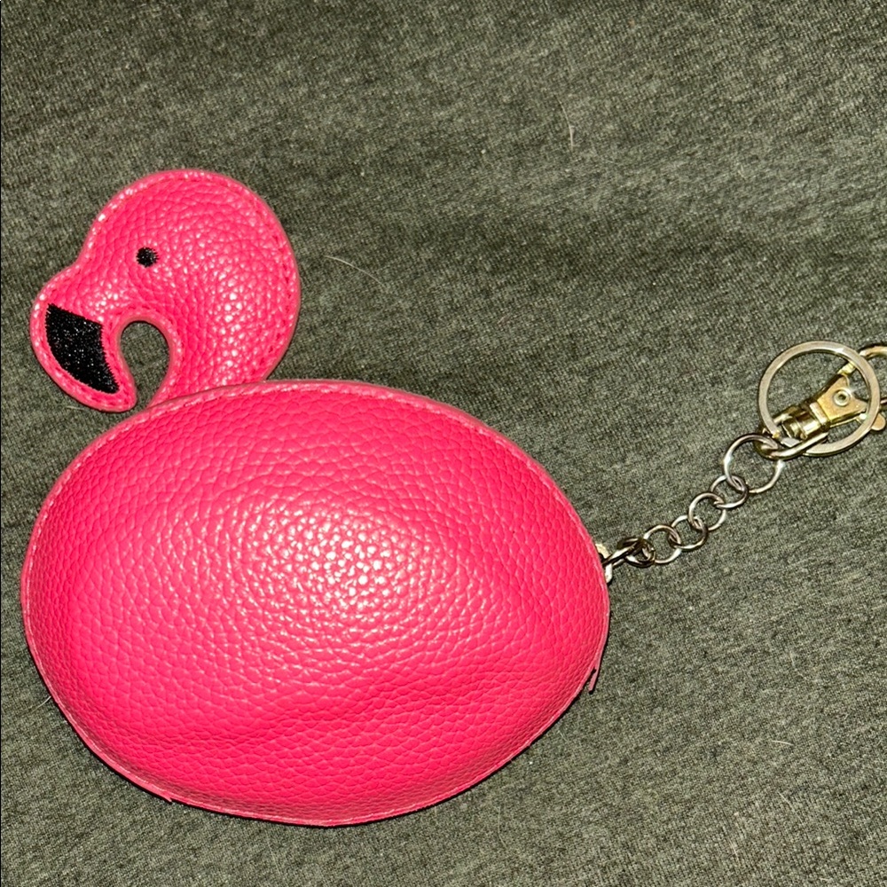 VS Pink Vintage Flamingo Coin Purse Keychain RARE Super Adorable
